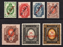 1903-08 Offices in Levant, Russia (Kr. 55 - 57, 60 - 63, Signed, CV $180)