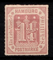 1866 1.25s Hamburg, German States, Germany (Mi. 20 b, Sc. 24 a, CV $130)
