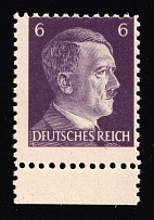 1944 6pf Anti-German Propaganda, American Propaganda Forgery of Hitler Issue (Mi. 15, Certificate, Margin, Signed, CV $80, MNH)