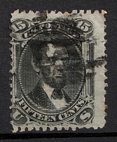 1868 15c Lincoln, United States, USA (Scott 91, Black, Canceled, CV $600)