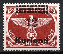 1945 12pf Kurland, German Occupation, Germany (Mi. 4 A y, Signed, CV $100)