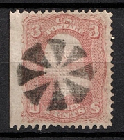 1867 3c Washington, United States, USA (Scott 83, Rose, Canceled, CV $1,100)