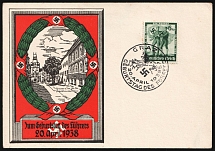 1938 (20 Apr) 'Birthday of Chancellor Hitler', Third Reich, Germany, Special Cancelation and Card, Stamp of Graz, Postcard