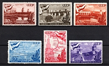 1947 10th Anniversary of the Moscow - Volga Canal, Soviet Union, USSR, Russia (Zv. 1067 - 1072, Full Set, MNH)