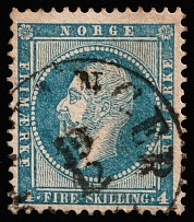 1856 4s Norway (Mi 4, Canceled)