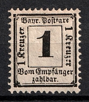 1870-71 1kr Bavaria, German States, Germany (Mi. 2 x, CV $40, Signed, MNH)