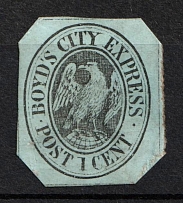 1861 1c Boyd's City Express Post, New York, United States, Locals (Sc. 20L17)
