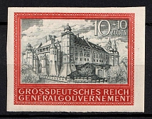 1944 10zl General Government, Germany (Mi. 125 U, Full Set, Imperforate, CV $40, MNH)