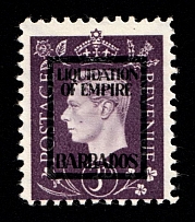 3d 'Liquidation of Empire' Barbados, Anti-British Propaganda, King George VI, German Forgery (Mi. 14, CV $110)