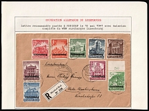 1941 (10 May) Luxembourg, German Occupation, Germany, Registered Cover from Luxembourg to Mondorf-les-Bains franked with Mi. 33 - 41 (Special Cancellations, CV $220)