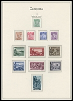 Italy - Commune Campione - 1944, Coat of Arms and Scenes, three complete sets, including Arms with perforation 11 and 11½, the total is 17 stamps on Scott pages, full OG, NH, VF, Sassone #1-5, a, 6-12, C.v. €2,415…