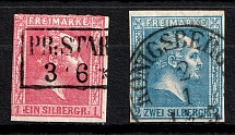1858 Prussia, German States, Germany (Mi. 10 - 11, Canceled, CV $40)
