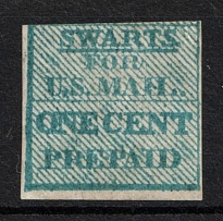 1849-53 1c Swart's for U.S. Mail, United States, Locals (Sc. 136L14)
