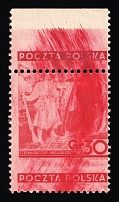 1938 30gr Second Polish Republic (Fi. 315, Mi. 336, SHIFTED Perforation, Blurry Print, Margin)