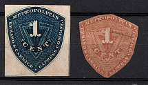 1855 Metropolitan Errand & Carrier Express Co., New York, United States, Locals (Sc. 107L1, CV $20)