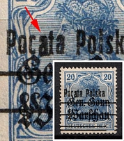 1918-19 20f Northern Poland, German Occupation (Fi. 12 B1, 'Pocata' instead 'Poczta', Signed)