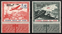 1942 French Legion, Germany, Airmail (Mi. IV - V, Margins, Full Set, CV $90, MNH)