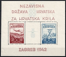 1942 Croatia, Souvenir Sheet (Mi. Bl. 2, CV $80)