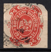 1867 2с Boyd's City Express Post, New York, United States, Locals (Sc. 20LU12, Canceled, CV $800)