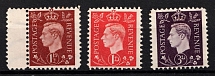 Anti-British Propaganda, King George VI, German Propaganda Forgery (Mi. 4, 5, 8, CV $160)