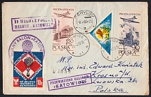 1959-60 Katowice, Republic of Poland, Non-Postal, Cinderella, Balloon Cover with Commemorative Cancellation