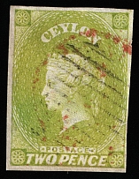 1857-59 2p Ceylon, British Colonies (SG 3a, Canceled, CV $130)