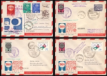 1963-64 Poznan, Republic of Poland, Non-Postal, Cinderella, Stock of Balloon Covers (Commemorative Cancellations)