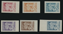 Georgia - Soviet issue - 1922, Industry and Agriculture, six imperforate proofs of 3000r in various colors, printed on thin smooth paper, no gum as produced, VF, Est. $300-$400, Scott #29…