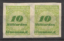 1923 Germany 10 Billions Pair (Imperf, CV $150)