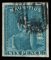 1859-61 6p Mauritius, British Colonies (SG 32, Canceled, CV $80)