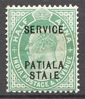 1908 Patiala State British India Unprinted Letter `T` in `STATE`