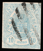 1859 10c Luxembourg (Mi 6a, Canceled, CV $30)