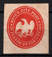 1864 2с Boyd's City Express Post, New York, United States, Locals, Envelope (Sc. 20LU8, CV $180)