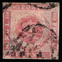 1856 3c Danish West Indies (Mi 2, Canceled, CV $90)