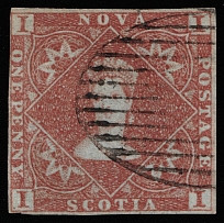 1851-60 1p Nova Scotia, Canada (SG 1, Canceled, CV $750)