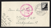 1936 (1 Aug) 'Airship Hindenburg Olympic Trip 1936', Airmail Cover from Frankfurt am Main to Berlin franked with 100pf, Propaganda, Third Reich Nazi Germany (Mi. 537y, CV $200+, Rare)