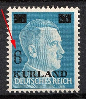 1945 6pf on 20pf Kurland, German Occupation, Germany (Mi. 3 II, Thin '6', Signed, CV $40, MNH)
