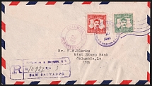 1946 (19 Jul) San Salvador, El Salvador - Colombia, United States, Registered Airmail First Day Cover (FDC)