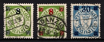 1934-36 Danzig Gdansk, Germany (Mi. 241, A 241, 242 b, Canceled, CV $130)