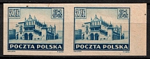 1945 2zl Republic of Poland, Pair (Fi. 364 z1 P4, Proof, Signed, MNH)