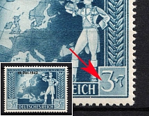 1942 3pf Third Reich, Germany (Mi. 823 III, Dot Near '3', CV $100, MNH)