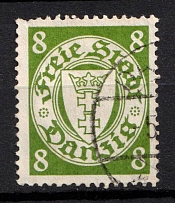 1938-39 8pf Danzig Gdansk, Germany (Mi. 291 x, Canceled, CV $50)