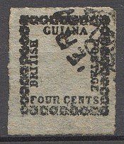 1862 British Guiana CV $1200 (Old Forgery, Cancelled)