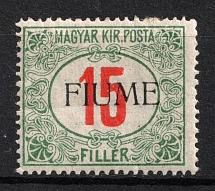 1918 15f Fiume, Italian Regency of Carnaro, Inter-Allied Occupation, Provisional Issue, Official Stamps (Mi. 10 I, Signed, CV $420)