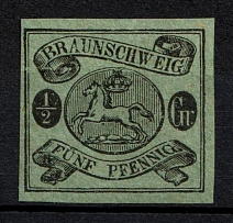1863 1/2gr Braunschweig, German States, Germany (Mi. 10 A, Signed, CV $30)