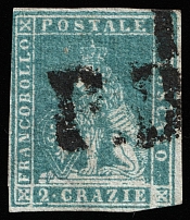 1851 2c Tuscany, Italy (Sc 5a, Canceled, CV $200)